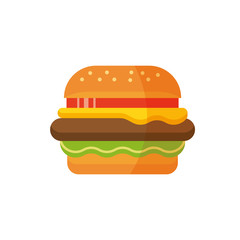 Delicious hamburger. Vector design burger icon