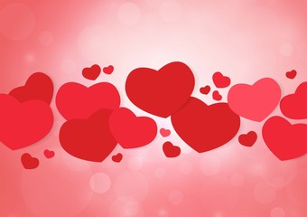 Happy Valentine's day card hearts vector background