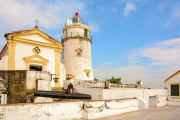Fototapeta na wymiar China landmark - Lighthouse Guia in Macau. Macao, China
