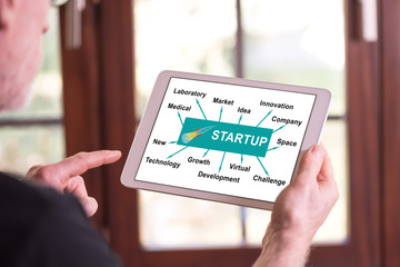 Start up concept on a tablet