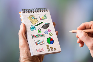 Business analysis concept on a notepad