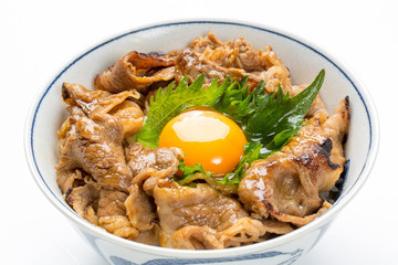 生卵入り牛丼