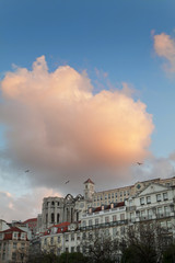 Fototapeta na wymiar Lisbon Portugal cloud sunset