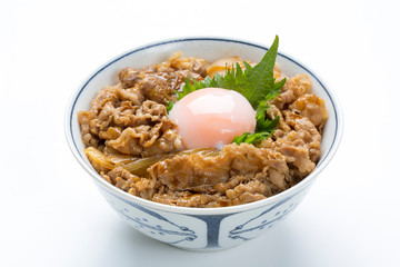 半熟卵入り牛丼