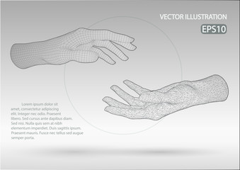Vector wire frame hands