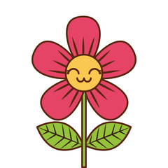 beautiful flower cute kawaii cartoon