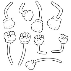 vector set of cartoon arms