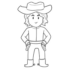 vector of cowboy