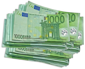 multi liasses de 1000 euros, concept dévaluation de la monnaie