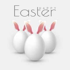 Naklejka na ściany i meble Happy Easter. Vector realistic Easter eggs, isolated on a gray background
