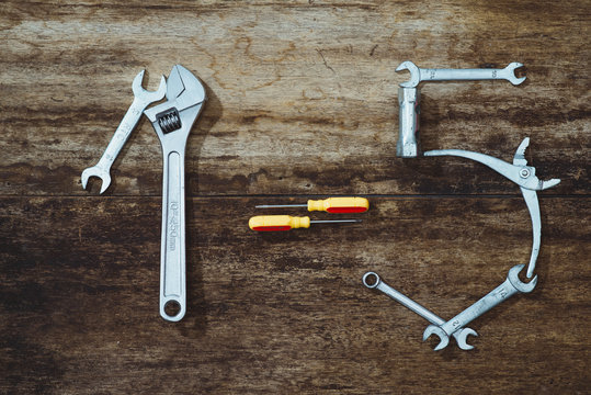 Labor day. Construction tools with copy space