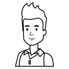 young man model avatar character vector illustration design