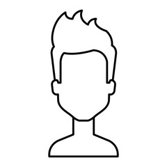 young man shirtless avatar character vector illustration design