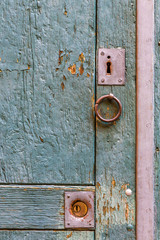 weathered old wooden door