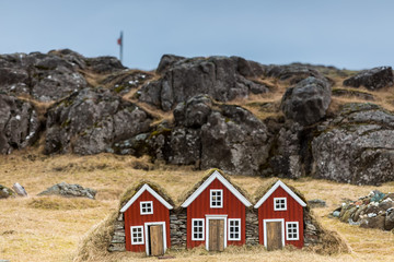 Traditional Icelandic Turf Houses.