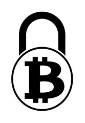 electronic security lock of bitcoin ,vector icon.   vector disign. 