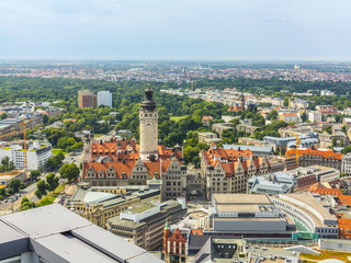 aerial view to city of Leipzig