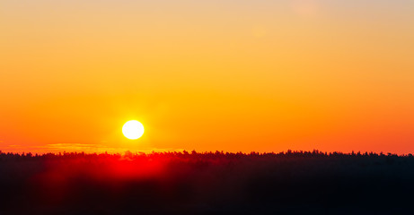 Sun Over Horizon, Sunset, Sunrise