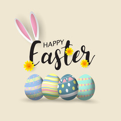 Happy Easter background. Vector illustration.