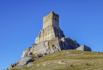 Homenaje tower of Castle Atienza medieval fortress of the twelfth century Spain.