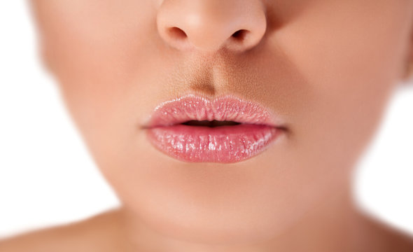 Female lips close up