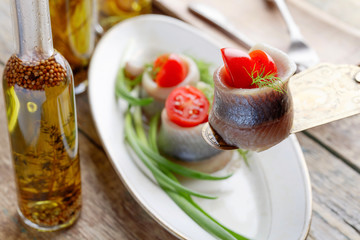 Fillet of Atlantic Herring in oil.