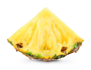 Pineapple slice isolated on white background.