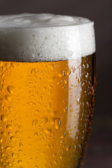 Glass of cold pale beer