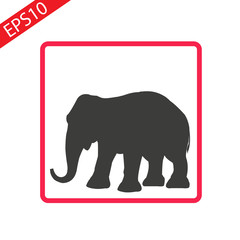 Elephant icon. Internet button on white background.