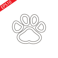 dog paw scetch vector isolated.flat