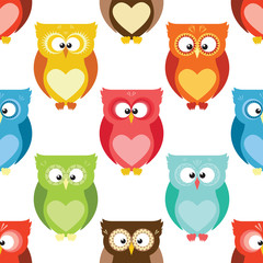 Cartoon owls pattern