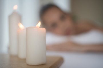 Obraz na płótnie Canvas Candles and spa relax healthy