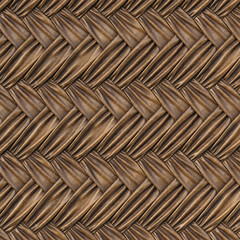 brown leather texture of rattan with natural patterns. 3d rendering.
