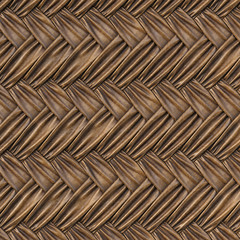 brown leather texture of rattan with natural patterns. 3d rendering.