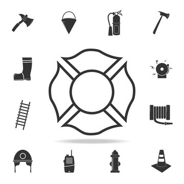 Firefighter emblem icon. Detailed set icons of firefighter element icons. Premium quality graphic design. One of the collection icons for websites, web design, mobile app