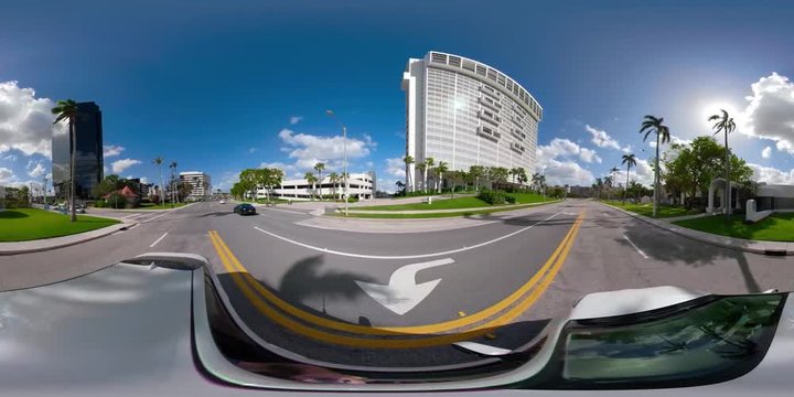 360vr video driving plates through downtown west palm beach