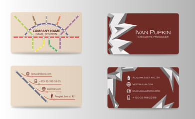 Business Vector Card creative Design, Islamic style, front and back samples, luxury templates in classic colors, blank layout for your idea
