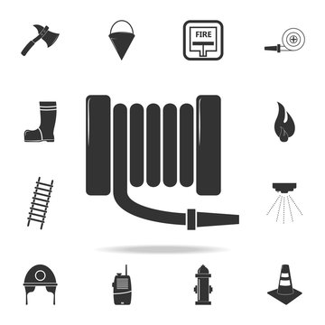 Fire hose icon. Detailed set icons of firefighter element icons. Premium quality graphic design. One of the collection icons for websites, web design, mobile app
