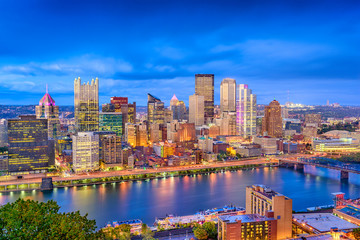 Pittsburgh, Pennsylvania, USA Skyline - obrazy, fototapety, plakaty