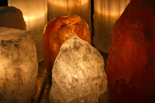 Himalayan pink salt, lamp for meditation and concentration