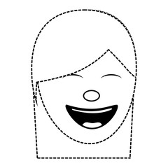 cartoon face woman happy laughing character