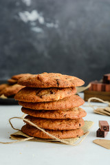 American cookies with chocolate and nuts.