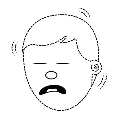 depressed and sad young face man