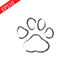 dog paw scetch vector isolated