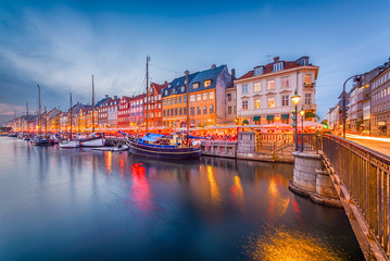 Obraz premium Copenhagen, Denmark Canal Skyline