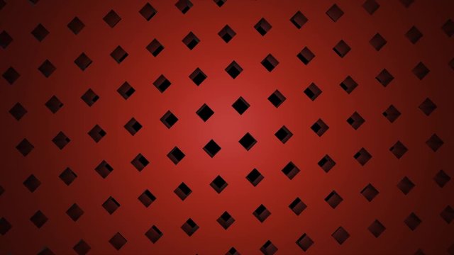 Beautiful cube box dot particle design, Abstract fractal point geometry. Intersecting creativity, whirl pins tripe structure. Red background