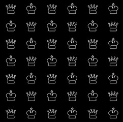 Crown of queen and king. chess symbol. royal icons