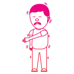 man bored by a joke discharge electric