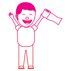 man smiling with toilet paper in his hand for a joke