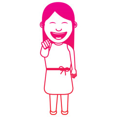 funny woman smiling and making a gesture pointing